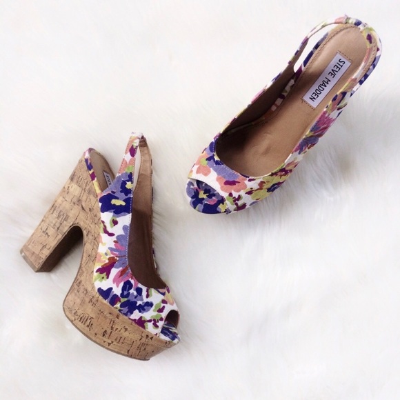 Steve Madden Shoes - STEVE MADDEN Genny Cork Platform Heels